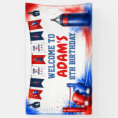 Bannière d'anniversaire de boxe à l'aquarelle (Vertical)