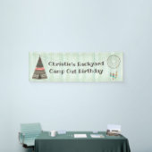 Bannière d'anniversaire de camping de tepee (Salon professionnel)