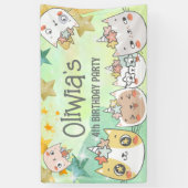 Bannière d'anniversaire de caticorn magique (Vertical)