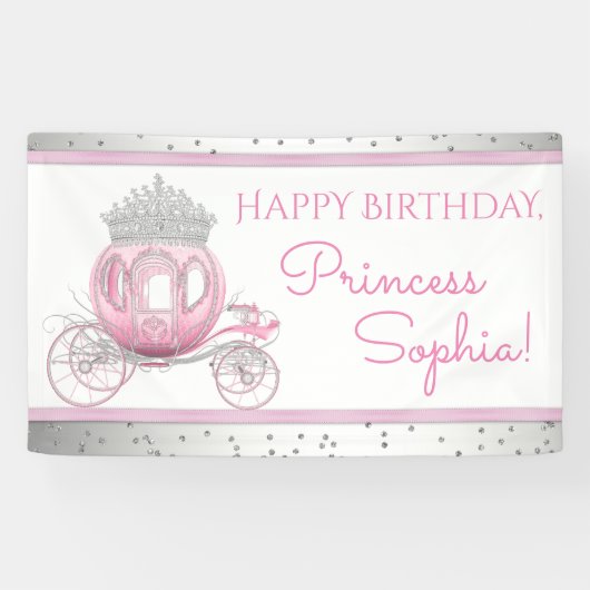 Bannière d'anniversaire de Cendrillon (Horizontal)