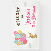 Bannière d'anniversaire de Chien Chien Chien Chien (Vertical)