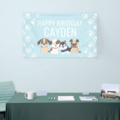 bannière d'anniversaire de chiot bleu (Salon professionnel)