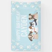 bannière d'anniversaire de chiot bleu (Vertical)