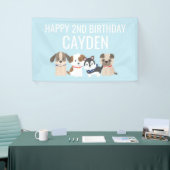 bannière d'anniversaire de chiot bleu (Salon professionnel)