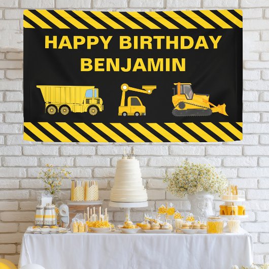 Bannière d'anniversaire de construction de camion