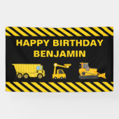 Bannière d'anniversaire de construction de camion (Horizontal)