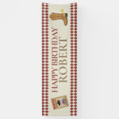 Bannière d'anniversaire de Cowboy Boots Wild West (Vertical)