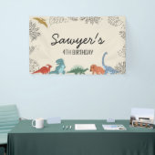 Bannière d'anniversaire de dinosaure (Salon professionnel)