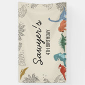 Bannière d'anniversaire de dinosaure (Vertical)