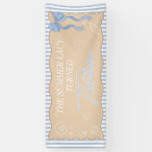 Bannière d'anniversaire de fille bleu pastel de pl (Vertical)