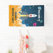 Bannière d'anniversaire de fusée spatiale nom pers (En situation)