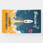 Bannière d'anniversaire de fusée spatiale nom pers (Horizontal)