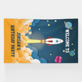 Bannière d'anniversaire de fusée spatiale nom pers (Horizontal)