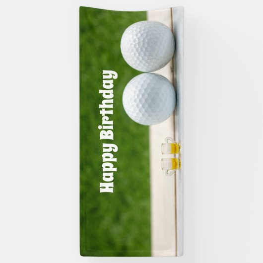 Bannière d'anniversaire de golf avec balles de gol (Vertical)