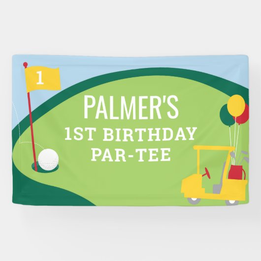 Bannière d'anniversaire de golf Par-Tee grande (Horizontal)
