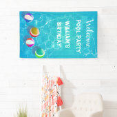 Bannière d'anniversaire de la fête de la piscine d (En situation)