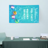 Bannière d'anniversaire de la fête de la piscine d (Salon professionnel)