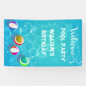 Bannière d'anniversaire de la fête de la piscine d (Horizontal)