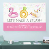 Bannière d'anniversaire de la fête de la piscine f (Salon professionnel)