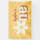 Bannière d'anniversaire de la marguerite jaune rét (Vertical)
