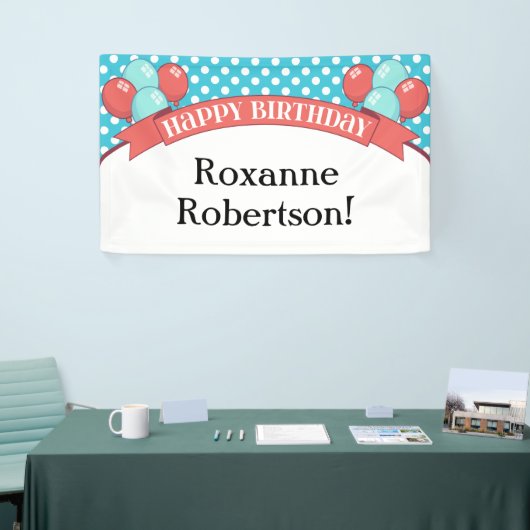 Bannière d'anniversaire de la Polka Dot Turquoise  (Salon professionnel)