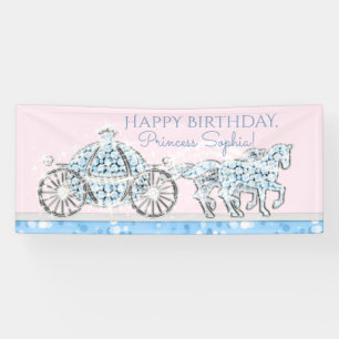 Bannière d'anniversaire de la princesse Cendrillon