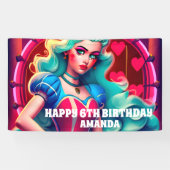 Bannière d'anniversaire de la Reine des Coeurs 3D (Horizontal)