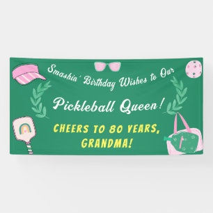 Bannière d'anniversaire de la reine Pickleball per