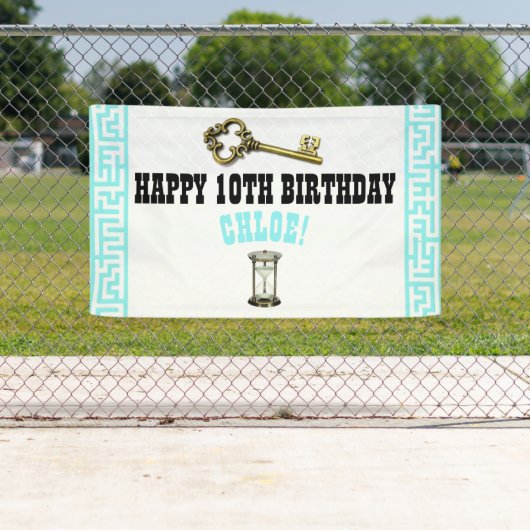 Bannière d'anniversaire de la salle d'évasion (En situation)