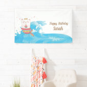 Bannière d'anniversaire de la sirène de chat (En situation)