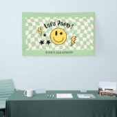 Bannière d'anniversaire de l'an 2000 verte rétro (Salon professionnel)