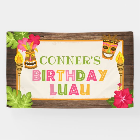 Bannière d'anniversaire de Luau (Horizontal)