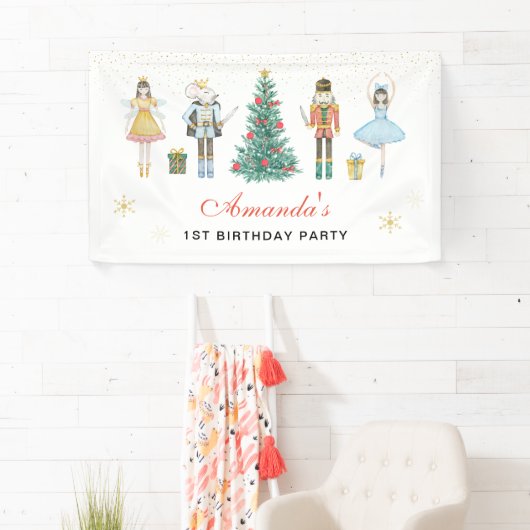 Bannière d'anniversaire de Noël Casse-Noisette (En situation)