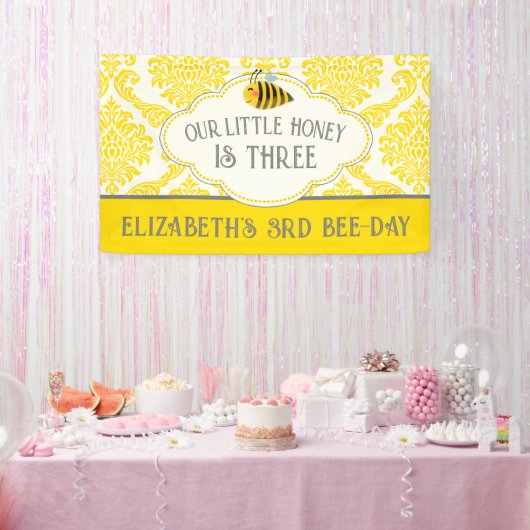 Bannière d'anniversaire de notre petite abeille à (Fête)
