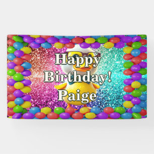 Bannière d'anniversaire de personnage personnalisé