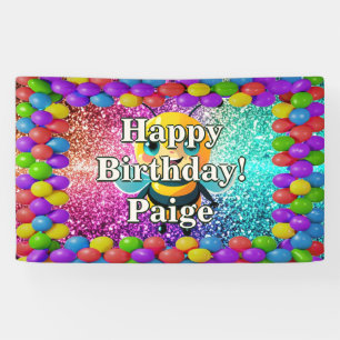 Bannière d'anniversaire de personnage personnalisé