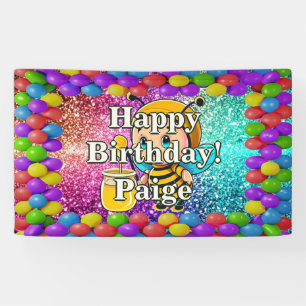 Bannière d'anniversaire de personnage personnalisé