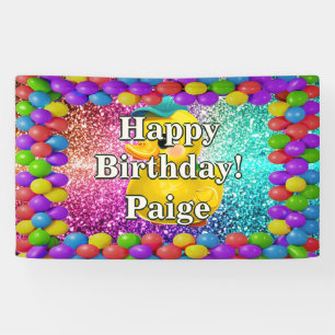 Bannière d'anniversaire de personnage personnalisé
