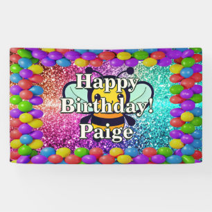 Bannière d'anniversaire de personnage personnalisé