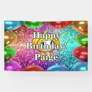 Bannière d'anniversaire de personnage personnalisé