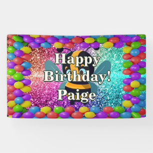 Bannière d'anniversaire de personnage personnalisé