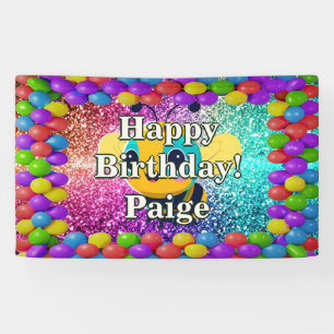 Bannière d'anniversaire de personnage personnalisé