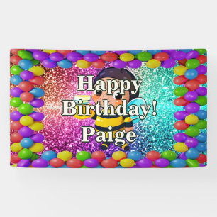 Bannière d'anniversaire de personnage personnalisé