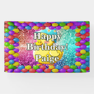 Bannière d'anniversaire de personnage personnalisé