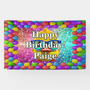 Bannière d'anniversaire de personnage personnalisé