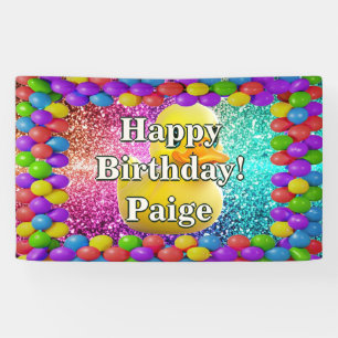 Bannière d'anniversaire de personnage personnalisé