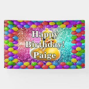 Bannière d'anniversaire de personnage personnalisé