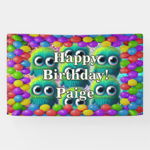 Bannière d'anniversaire de personnage personnalisé