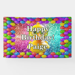 Bannière d'anniversaire de personnage personnalisé