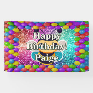 Bannière d'anniversaire de personnage personnalisé